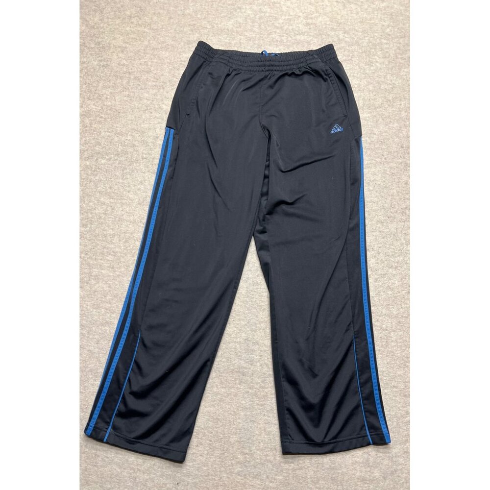 Adidas Active 360 Black & Blue Three Stripe Activewear Pants Men's Size Large